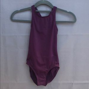 Purple cross back leotard